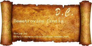 Demetrovics Cintia névjegykártya